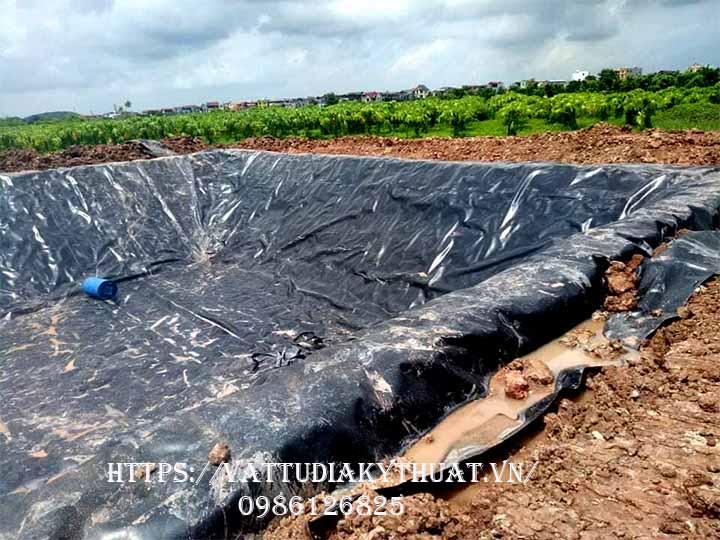 Hồ chứa nước phục vụ nông nghiệp sử dụng màng bạt nhựa HDPE chống thấm tại Bắc Ninh