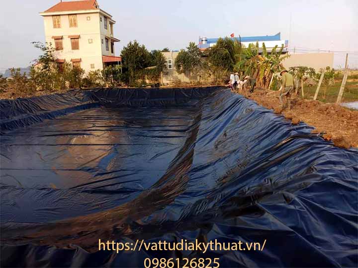 Sử dụng màng HDPE chống thấm lót hồ nuôi cá tại Ninh bình