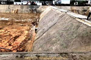 Hồ chứa nước thải dùng màng chống thấm HDPE tại Quế Võ, Bắc Ninh