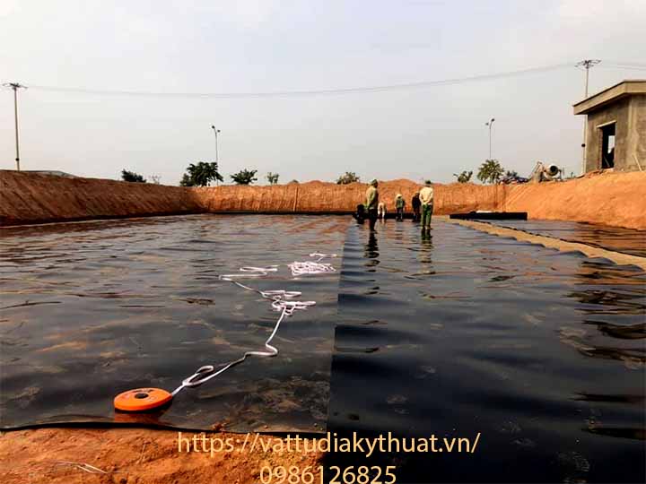 Công trình hồ điều hòa, hồ xử lý nước thải dùng màng bạt nhựa HDPE tại Bỉm sơn, Thanh hóa