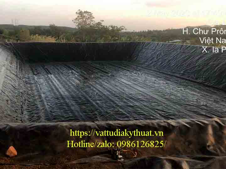 Hoàn thành thi công lót hồ chứa nước bằng màng HDPE 1mm