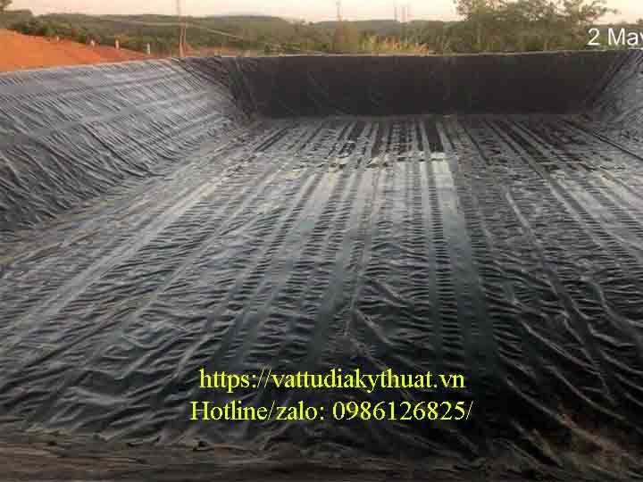 Bàn giao hồ chứa nước lót bạt HDPE dày 1mm