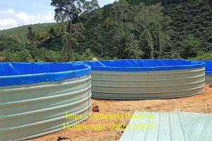 Xây dựng hệ thống bể nuôi cá tầm bằng bạt HDPE tại Lâm Đồng
