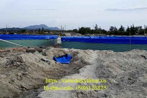 Hồ bạt HDPE tròn và khung tôn nhựa nuôi giống hải sản tại Khánh Hòa